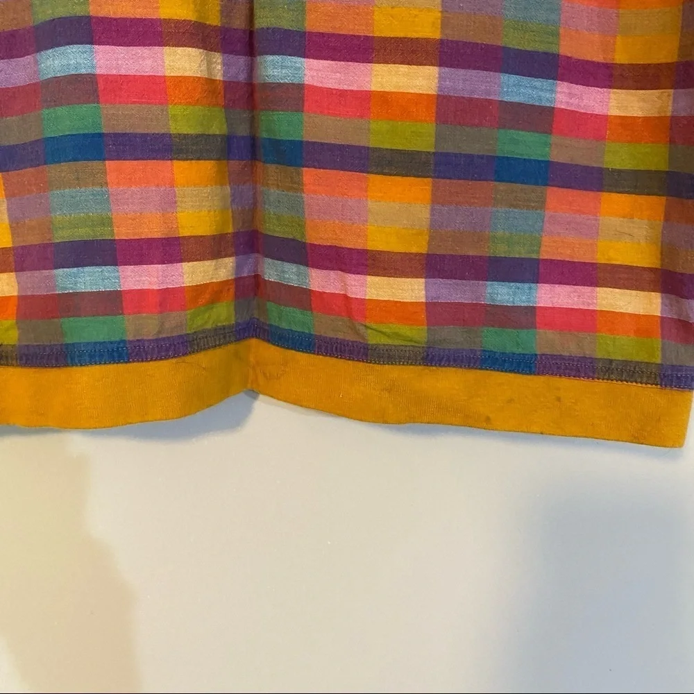 Vintage Retro Tartan Plaid Multicolored Crop Top Size Small - Picture 5 of 8